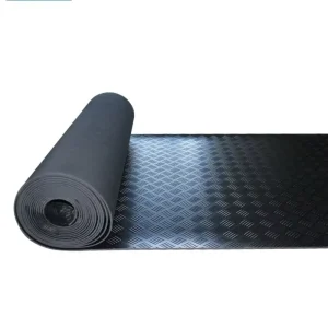 Five Bar Checker Pattern Anti Slip Solid Rubber Flooring Mat Rolls for Cars