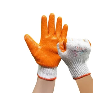 Flat Rubber Coated Gloves Thickened Wear Resistant Non Slip Knit Wrist Dipping Labor Protection Garden Gardening Multi purpose