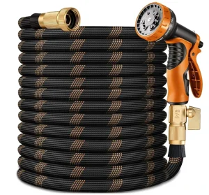 Flexi Hose Expandable Garden Hose with 10 Function Nozzle 100FT Lightweight Retractable Garden Hose Latex Core