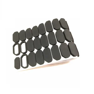Flexible Black Silicone Self-Adhesive Bumper Feet for Electronics, Laptops, and Machinery