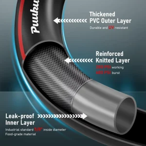 Flexible No Kink Heavy Duty Garden Water Hose Flex Copper Bullet Washer Rubber Hose Soft Lightweight Outdoor Waterhose