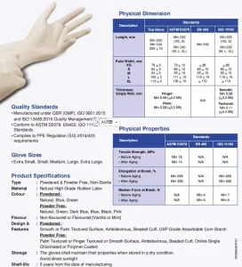 Flexible Rubber Disposable Gloves CE Certified Manual Use Durable Sizes XS S M 5 Year Warranty Dental Use Class I