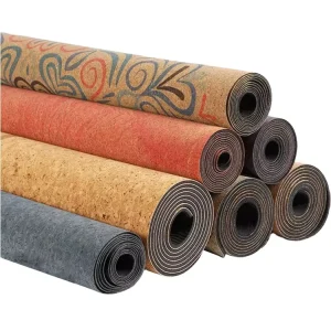Foldable Fitness Eco friendly Personalized Natural Rubber Anti Slip Cork Yoga Mat With Strap