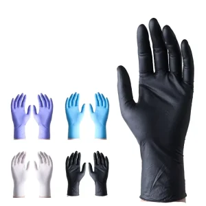 For Suppliers 100 Units Box Non Sterile Examination Disposable Medical Rubber Pure Black Nitrile Powder Free Gloves