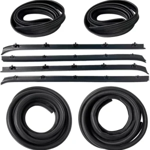 Front Door Window Molding Rubber Felt Trim Seal Weatherstrip Kit