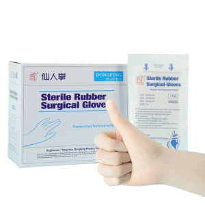 Fully Textured Rubber Surgical Gloves Sterile Non slip Operating Room Gloves Medical Supplies
