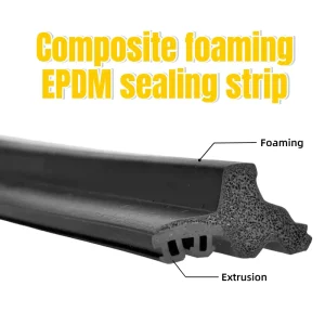 GT UL94 V 0 Flame Retardant Black EPDM Rubber Seal Strip Dual Layer Foam Dense Cutting Aluminum Doors Windows Waterproof