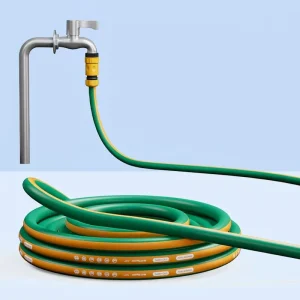 Garden Hose 1/2 Inch Rubber PVC Flexible Water Pipe Anti-Freeze Burst-Proof Watering Hose for Gravel Ground