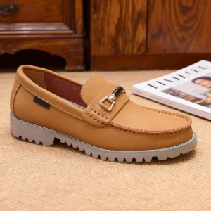Genuine Leather Lace-up Fashion Trend Small Shoes with Rubber Insole for Men