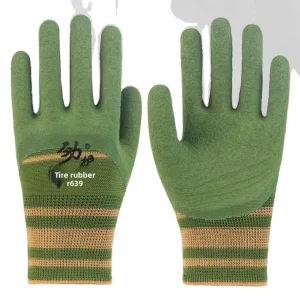 Genuine Rubber Labor Protection Gloves Abrasion resistant Thickened Latex Dip for Construction Sites Building Tasks