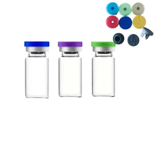Glass Bottle with Aluminum Lid and Rubber Stopper