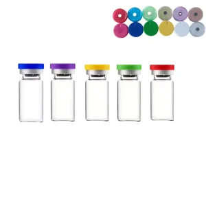 Glass Vials With Plastic Lid and Rubber Stopper Use for Cosmetic Packaging