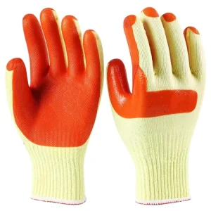 Glove Manufacturer Rubber Film Hanging Glue Chemical Wear Resistant Labor Protection Anti Cutting Cotton Work Safety Glove Luvas