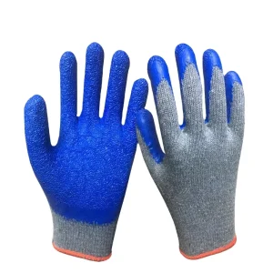 Gloves Labor Insurance Cotton Thread Rubber dipped Protective Gloves Wrinkle slip Construction Site Wear resistant Gloves