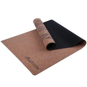 Gold Foil Cork Rubber Yoga Mat, Strong Traction, Durable, Eco-Safe, Anti-Slip