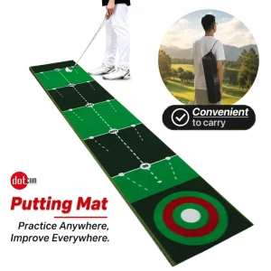 Golf Mat Custom Logo Printed Black Rubber Golf Putting Mat Wear Resistant Putting Green Rug for Golf Shop Display