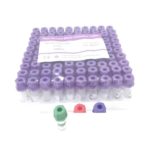 Good Price JUNNUO 0.5ml PP Micro Blood Collection Microtainer Tube with Red Yellow Green Purple Cap