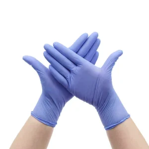Good Quality Ice Blue Disposable Powder Free Nitrile 6mil Thick 9inch Puncture Resistant Industrial Hand Gloves (Titanfine