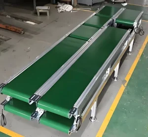 Green PVC Flat Belt Conveyor for Industrial Assembly Production Conveyer System