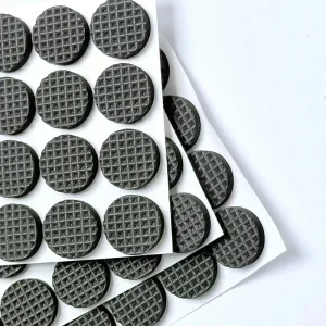 Grid Pattern Non-Slip Shock-Absorbing Self-Adhesive Silicone Rubber Foot Pad Mats