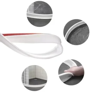 H Shaped PVC Waterproof Screw Installation Rubber Silicone Shower Barrier Water Stopper Bathroom Waterproof Strip High Quality