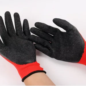 HPPE Labor Wear Wrinkle Latex Coated Safety Work Glove Flexible Industrial Hand Protection With Rubber Dipped Gans