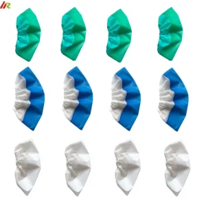HR White PP Shoe Covers Skidguard Extra Disposable Non Slip Waterproof Double Layer Bottom White Plastic Coated Sole