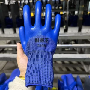 Half coated textured rubber gloves