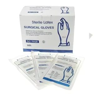 Hand Specific Sterile Disposable Latex Rubber Medical Surgical Hospital Powder Free Gloves