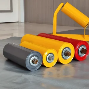 Heavy-Duty Carbon Steel Conveyor Idler Roller, Oil-, Fire- and Heat-Resistant, for Belt Conveyors in Mining and Cement Industries