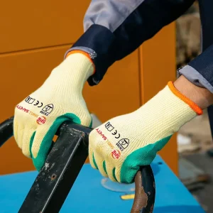 Heavy Duty Labor Snell Cotton Polyester Textured Surface Anti Slip Tear Resistant Safety Gloves for Building Industrial Handling