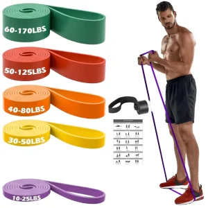 Heavy Duty Latex Loop Assistance Rubber Bands Set for Fitness Power Lifting Body Stretching Mobility Training Nature Latex Bands