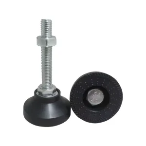 Heavy-Duty M8 Adjustable Leveling Feet Zinc-Plated Steel D40mm TPU Pad Machine Support Foot