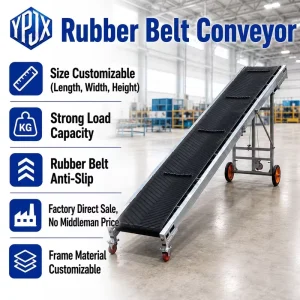 Heavy Duty Mobile Rubber Belt Conveyor Anti Slip Chevron Inclined Conveyor for Bulk Material Truck Loading
