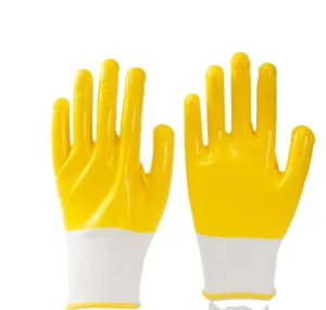 Heavy Duty Nitrile Work Gloves Breathable Oil & Slip Resistant Full Palm Protection for Construction