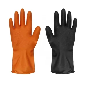 Heavy Duty Reusable Eco Friendly PVC Waterproof Protective Gloves Orange Black Multipurpose Safety For Home Gardening Cleaning
