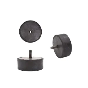 Heavy-Duty Threaded Rubber Shock Absorber Pads and Vibration Damping Mounts for Industrial Machinery and Construction Equipment
