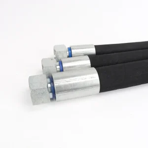 High Burst Pressure Hydraulic Hose Assembly, Steel Wire Braided Rubber Pipe for Construction Crane Spare Parts