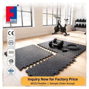 High-Density Anti-Slip Shockproof Interlocking EVA Rubber Gym Flooring Tiles for Fitness Centers and Home Workouts
