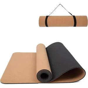 High Density Natural Cork Rubber Yoga Mat Eco Friendly Customizable Yoga Mat