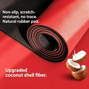 High Density PU Natural Rubber Yoga Mat Professional Anti Slip Shock Absorbing 5mm 183cm Wide Rectangular Eco Friendly Mesh Bag