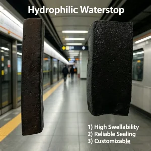 High Expansion 150%-500% Sodium Bentonite Rubber Waterstop Strip