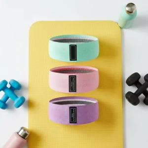 High Fitness Fabric Bands Set Custom Printed Logo Heavy Durable Portable 3 Hip Booty Bands Circle Heated Polyester Rubber Latex