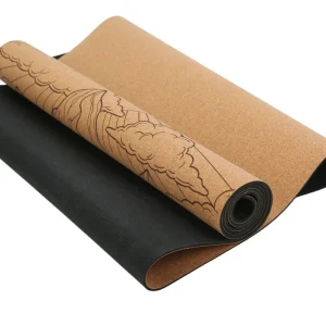 High Performance Non Slip Natural Rubber Cork Yoga Mat Bulk 7mm Cushioning for Joint Care Reduces Knee and Wrist Stress
