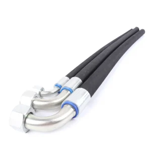 High Pressure EN 857 2SC Hydraulic Hose Assembly, Steel Wire Braided Rubber Oil Pipe with 90 Degree Elbow Fitting