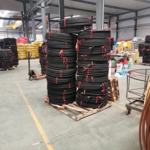 High-Pressure Flexible Hydraulic Rubber Hose, SAE R1 R2, DIN 1SN 2SN, 3/8″