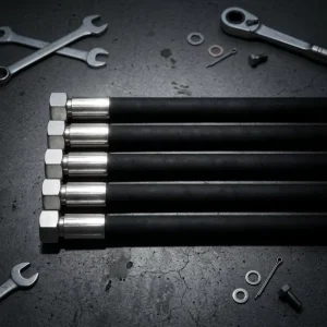 High Pressure Hydraulic Hose 2SN 19mm ID Stainless Steel Swivel Nut 5000 PSI Rated Reinforced Rubber Oil Feed Line