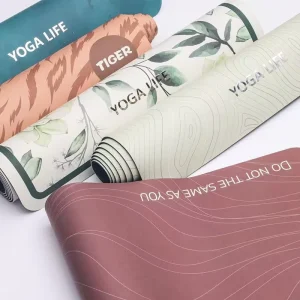 High Quality Customizable PU Rubber Yoga Pilate Mats Logo Non Slip Water Resistant 1mm High Resistance Bands Workout Carrying