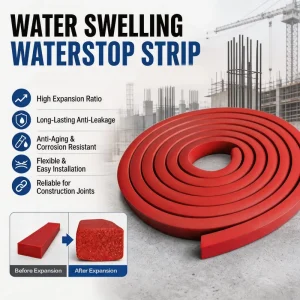 High Quality Hydrophilic Swellable Rubber Waterstop Strip Swelling Water Stop Waterbar in Construction Joint