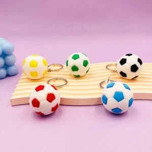 High Quality Large Football Keychain Accessories Bag Pendant PVC Soft Rubber Ball Sports Event Gift Keychain Charm for in Stock